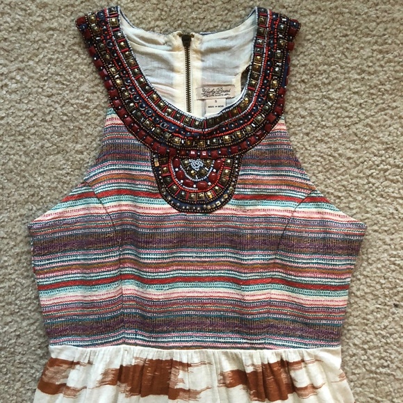 Lucky Brand Boho Chic Beaded Dress - Size S - Picture 3 of 6
